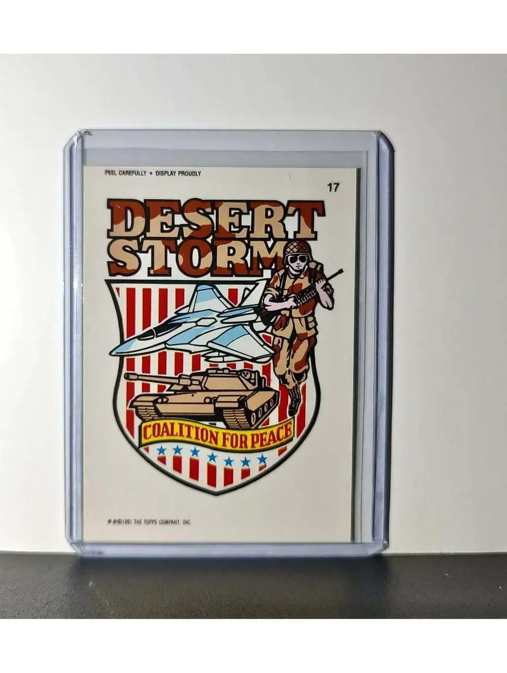 Desert Storm VAR 1991 Topps Desert Storm #17 Sticker Card
